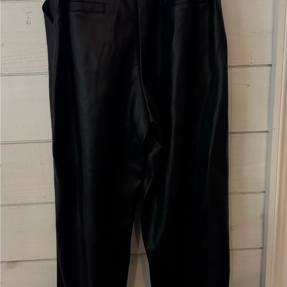 Lucy Paris Faux Leather Paperbag High Waist Ankle Pants Black - Picture 9 of 16